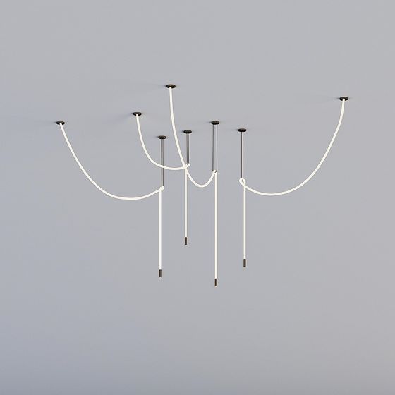 Sophisticated Low-Poly Chandelier 3D model for Creative Designs