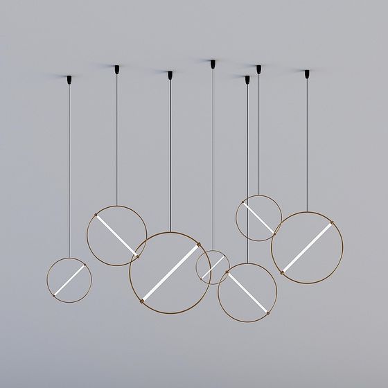 Stylish Suspended Ring Light 3D model