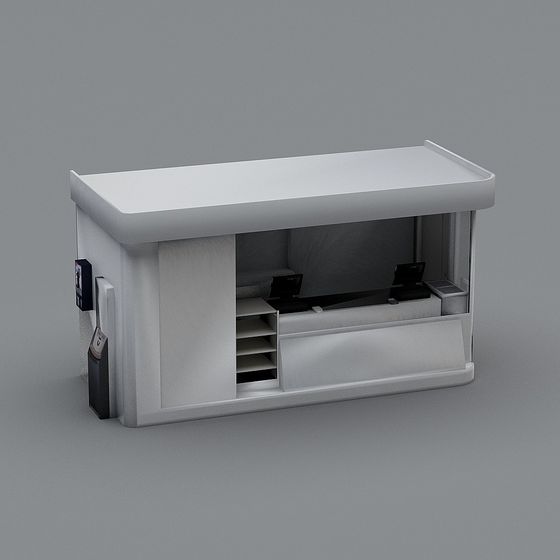 Stylish Reception Desk 3D model for Modern Offices