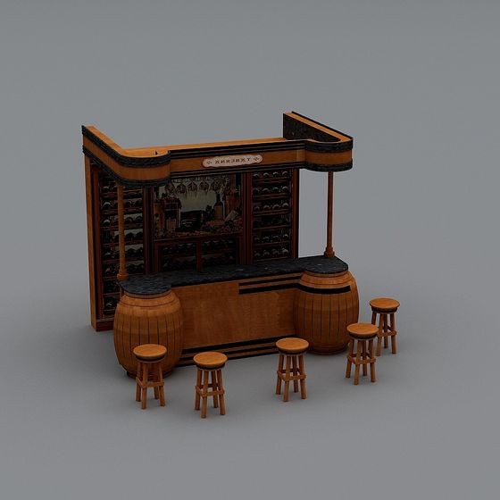 Vintage Wine Cellar Bar 3D model