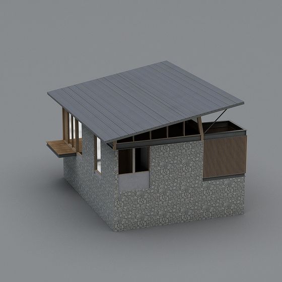 Unique Low-Polygon Modern Building 3D model