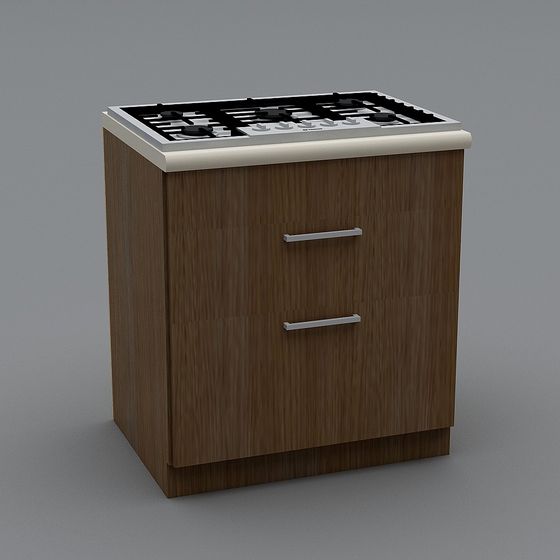 Stylish Kitchen Stove 3D model for Modern Interiors