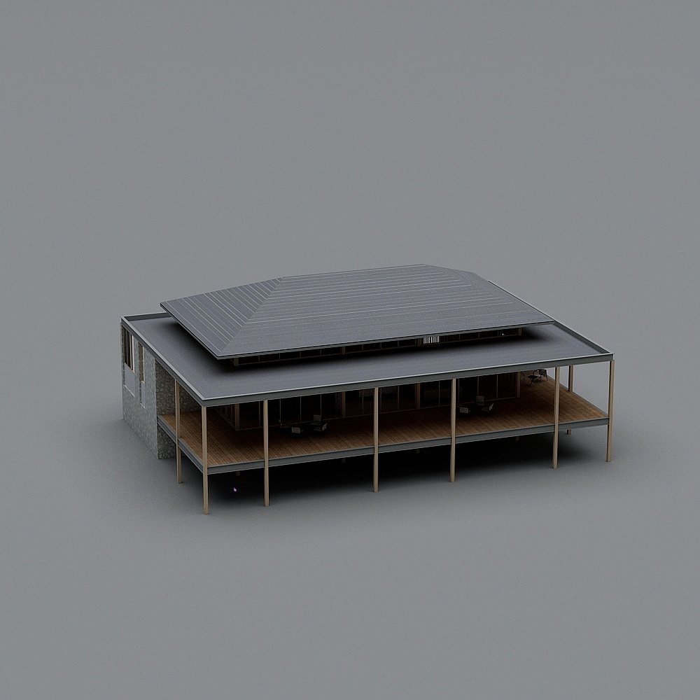 Unique Low-Poly Modern Architecture 3D model