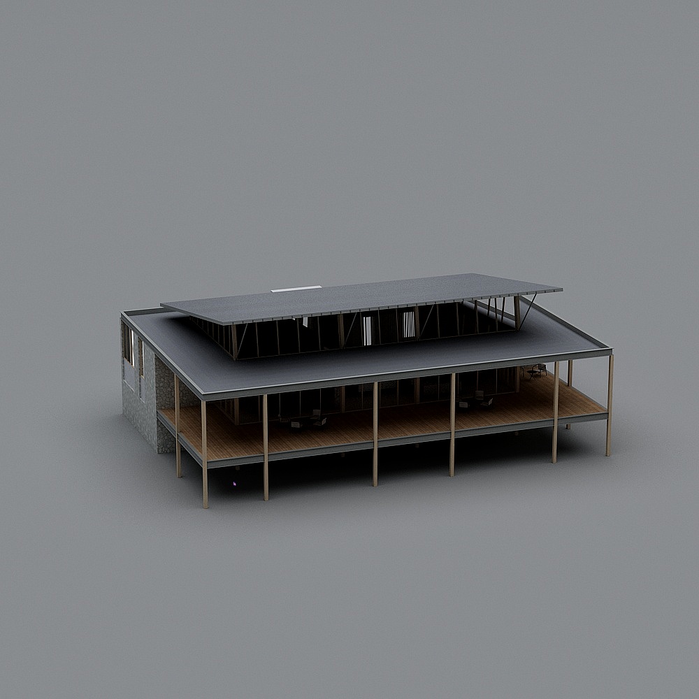 Unique Low-Poly Modern Architectural 3D Model