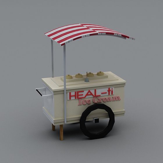 Vintage Ice Cream Cart 3D Model for Creative Projects