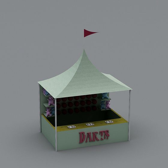Colorful Funfair Stall 3D model