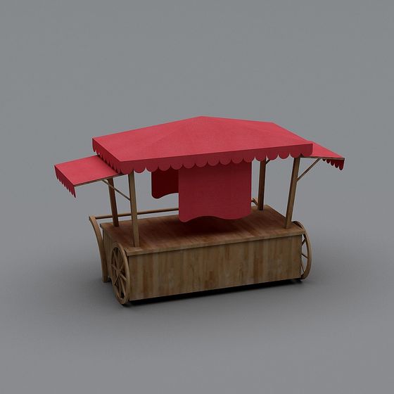 Retro Street Food Stall 3D model