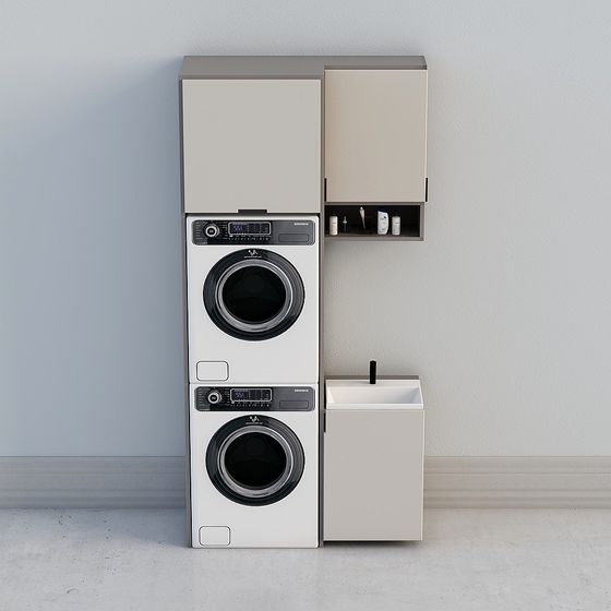 Modern Minimalist Washer Combo 3D model