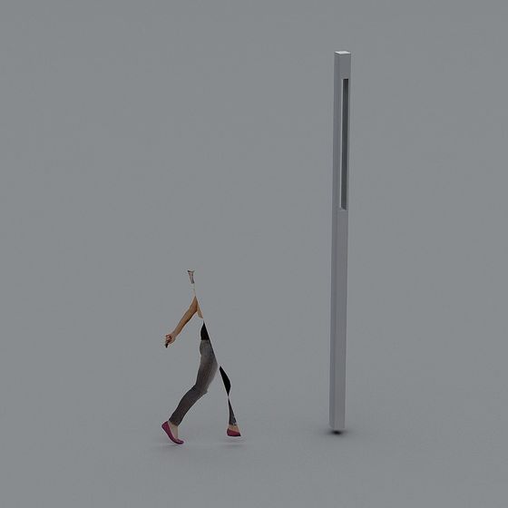 Futuristic Low-Poly 3D Light Pole Model