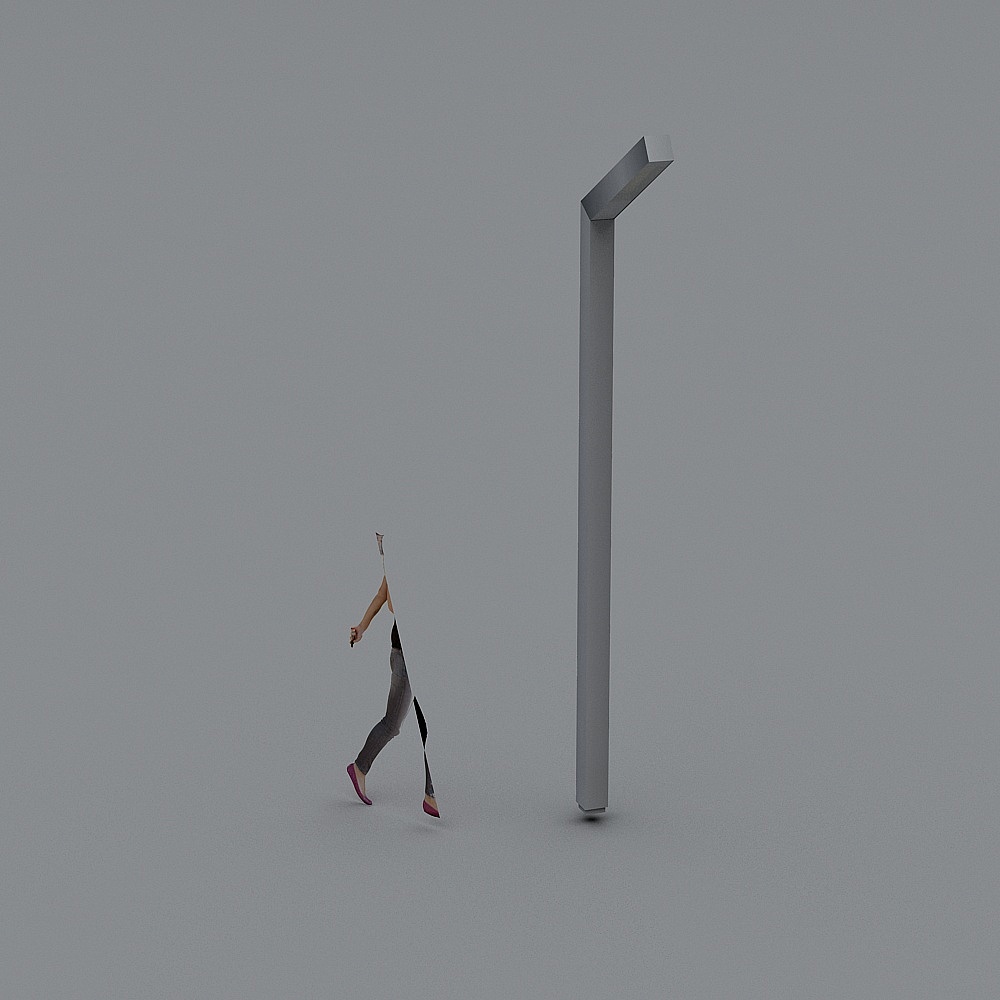 Modern Minimalist Street Lamp 3D model