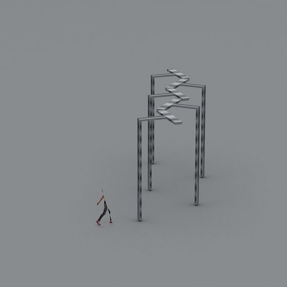 Futuristic Metal Staircase 3D model for Innovative Designs