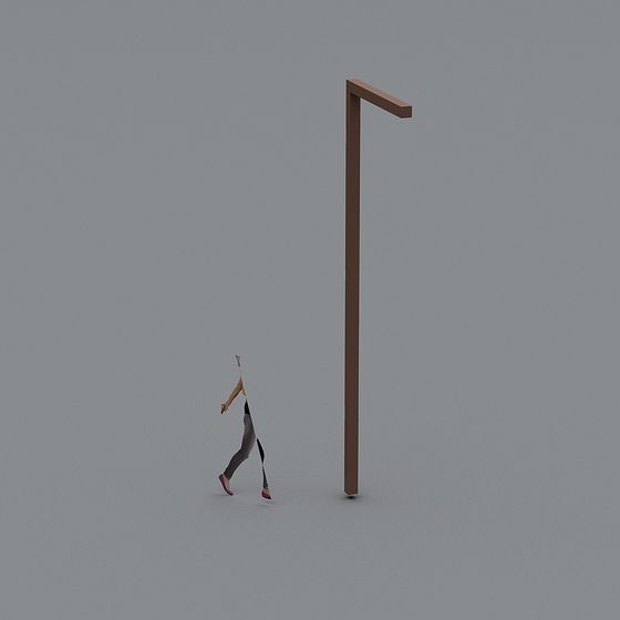 Modern Minimalist Street Lamp 3D model