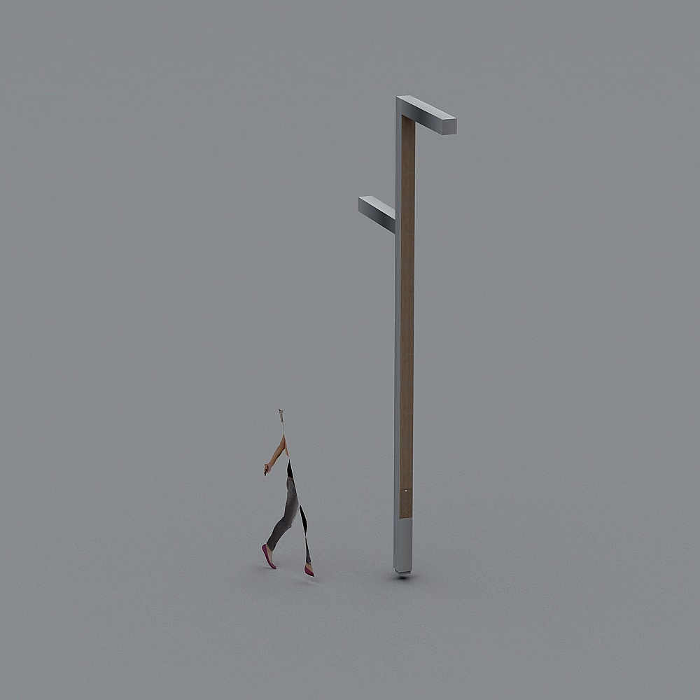 Stylish Minimalist Street Lamp 3D model