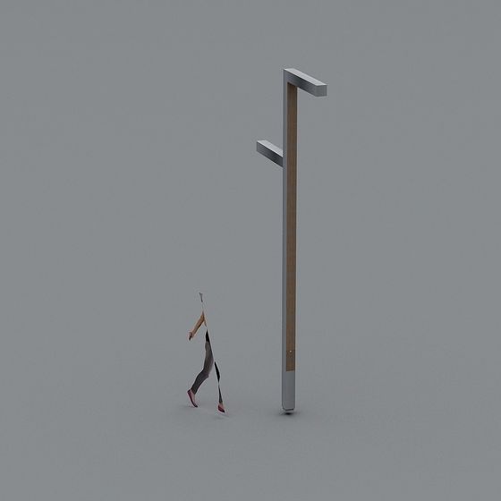 Elegant Minimalist Street Lamp 3D model