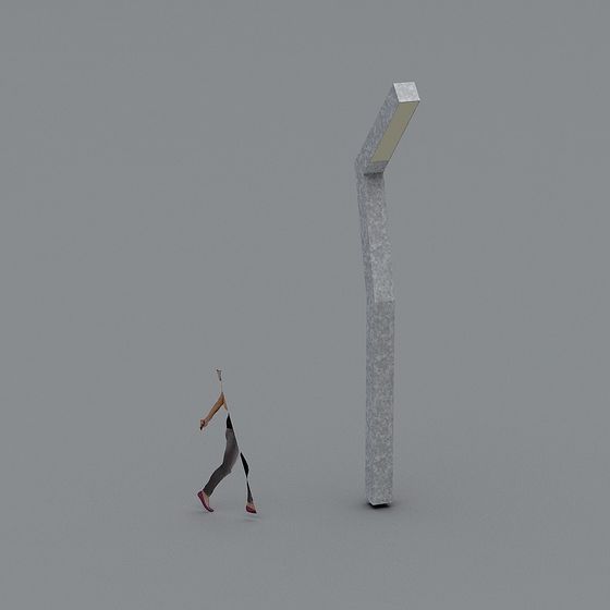Modern Minimalist Street Lamp 3D model