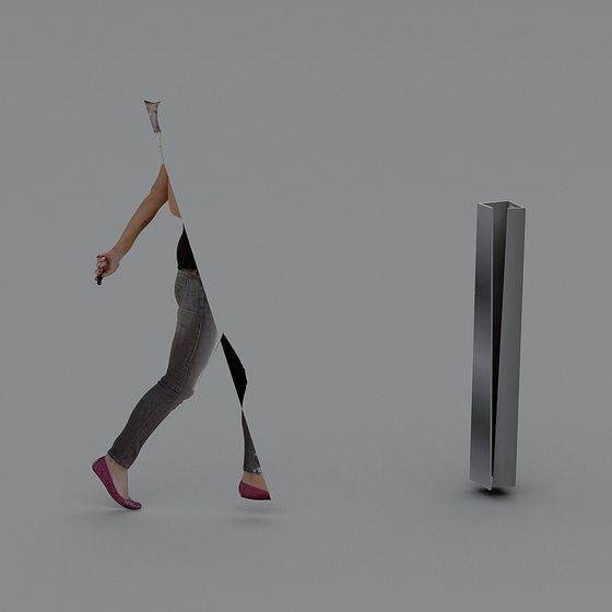 Walking Abstract Female 3D model for Creative Projects