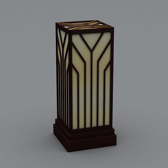 Elegant Art Deco Lamp Post 3D model