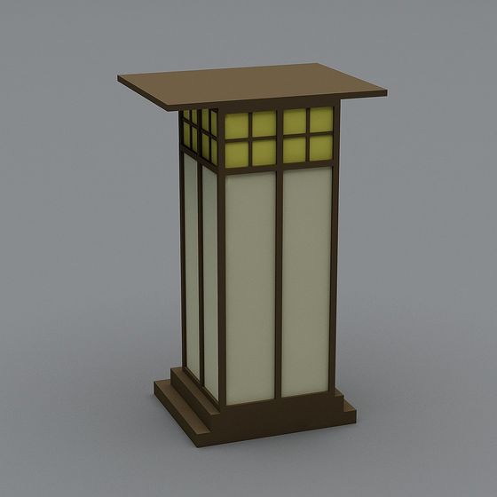 Modern Low-Poly Street Lamp 3D model
