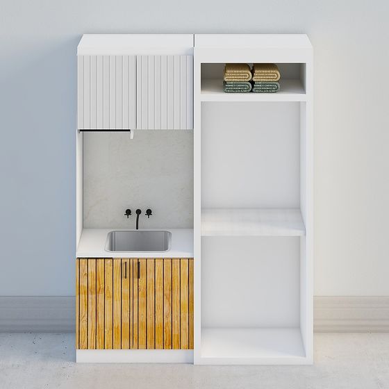 Minimalist Laundry Station 3D model for Modern Spaces