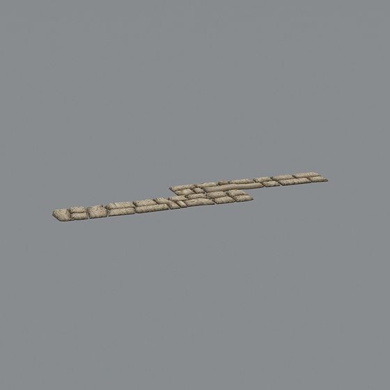 Sandbag Fortification 3D model