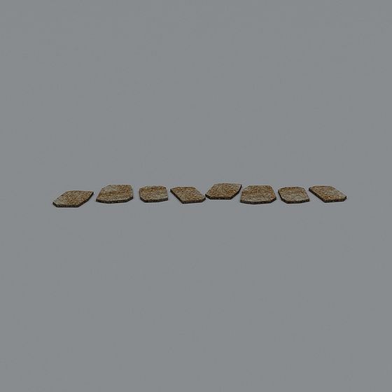 Natural Low-Poly Stone Slabs 3D Model