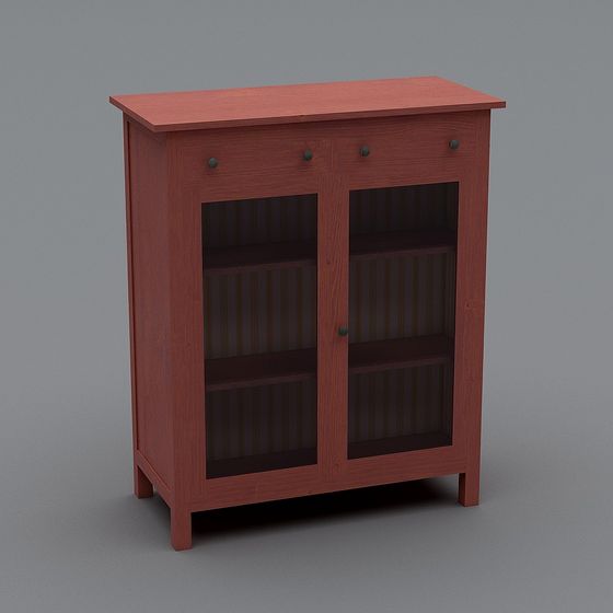 Stylish Low-Polygon Furniture Cabinet 3D Model