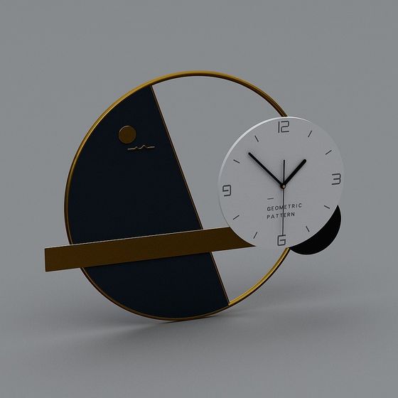 Modern Abstract Clock 3D model Design