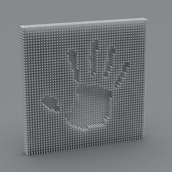 Cube Wall 3D model - Modern Geometric Design