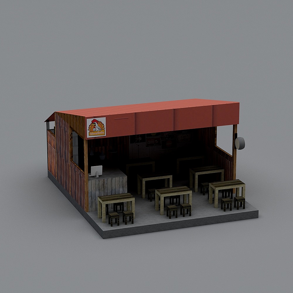 Cozy Corner Café 3D model