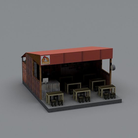 Cozy Corner Café 3D model