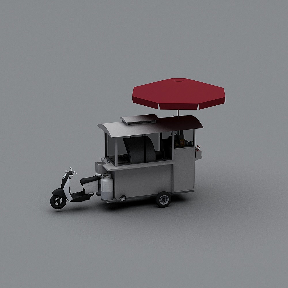 Charming Low-Poly Food Truck 3D model