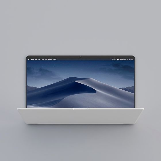 Futuristic Low-Poly Laptop 3D Model