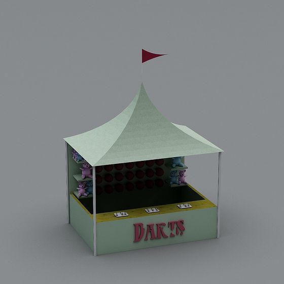Charming Darts Carnival Booth 3D model