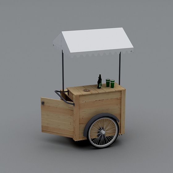 Charming Vintage Snack Cart 3D model