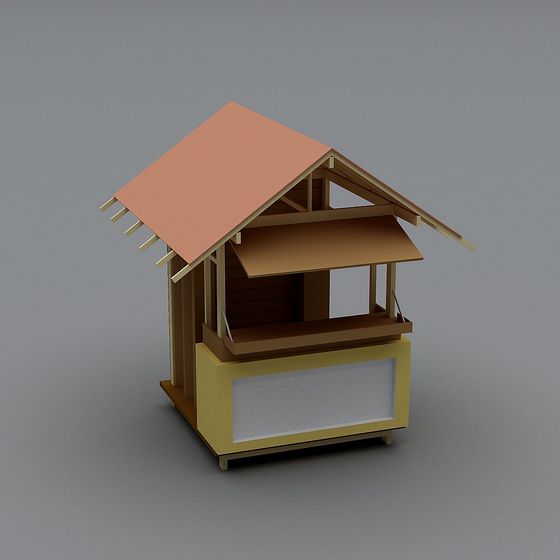Cozy Cabin 3D model - Charming Low Poly Design