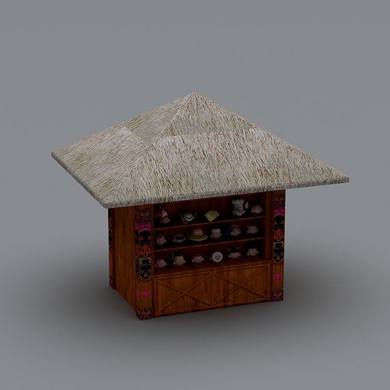 Tiki Hut 3D Model – Exotic Tropical Retreat