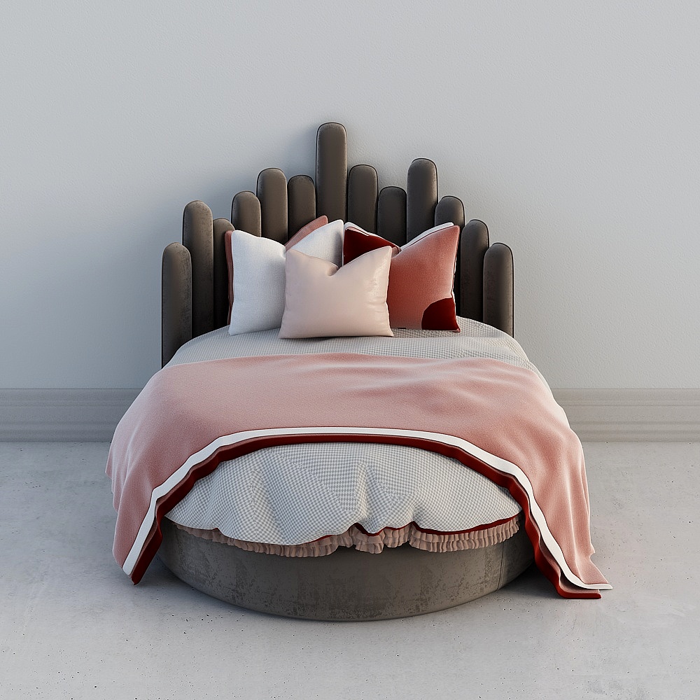 Cama redonda de tela para niños