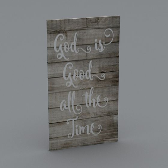 Wooden Plank Sign 3D model