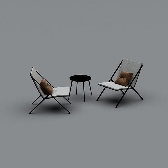 Urban Leisure Chair and Coffee Table Set 3D model