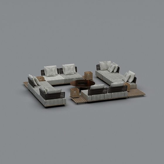 Modern Modular Living Room Furniture 3D model