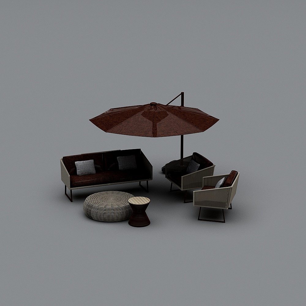 Canapé Simple en Rotin d'Extérieur