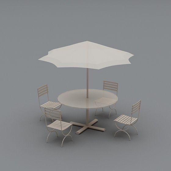 Outdoor Dining Table and Chair Set 3D model