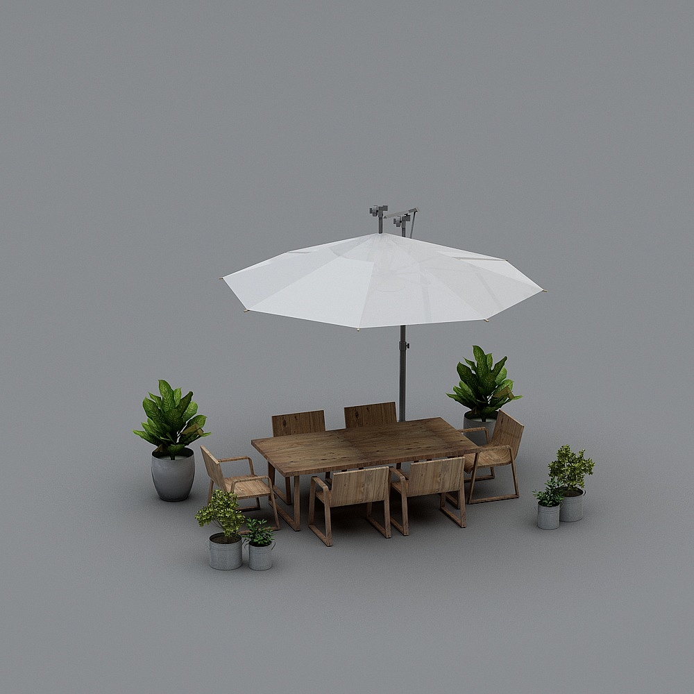 Modern Outdoor Table and Chair Combination