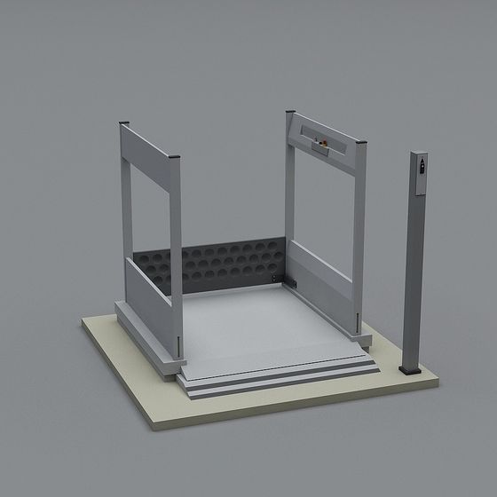 Low-Poly Security Gate 3D model