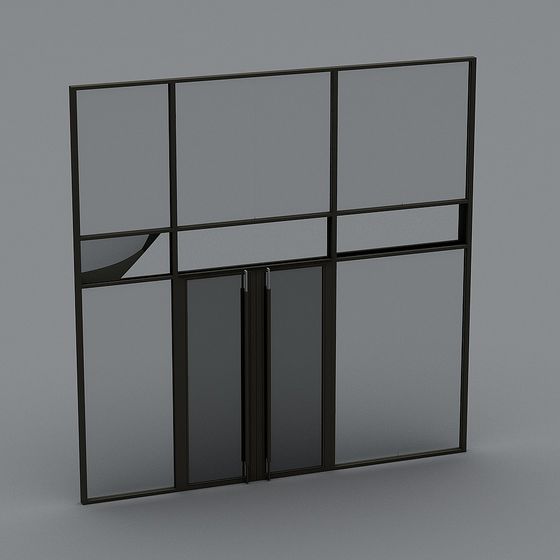 Industrial Style Glass Door 3D model