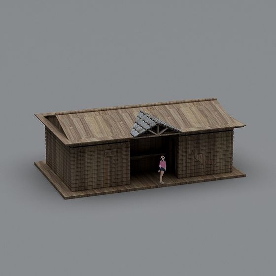 Charming Mountain Cabin 3D model