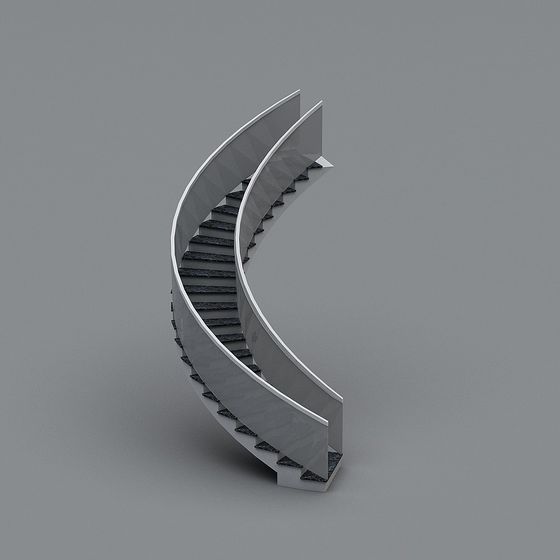 Futuristic Low-Poly Spiral Staircase 3D model for Modern Designs