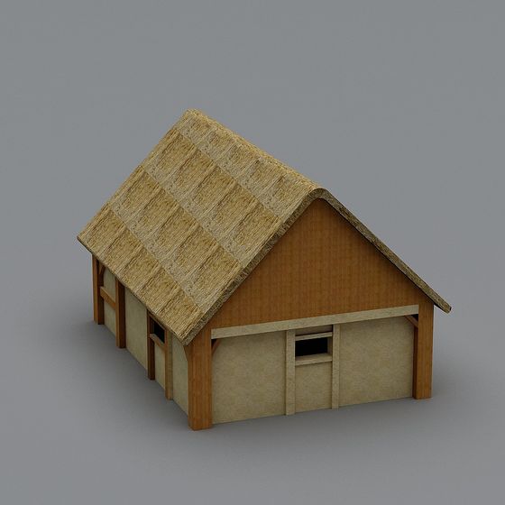 Charming Thatched Cottage 3D model
