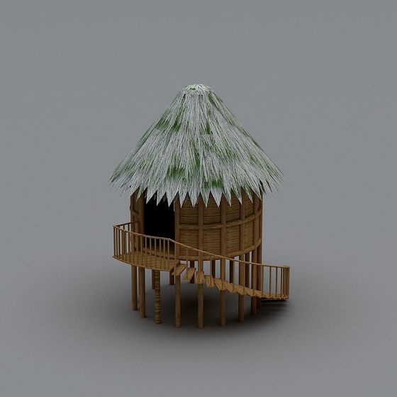 Exquisite Jungle Cabin 3D model