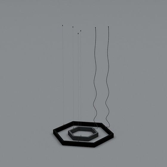 Elegant Low-Poly Chandelier 3D model